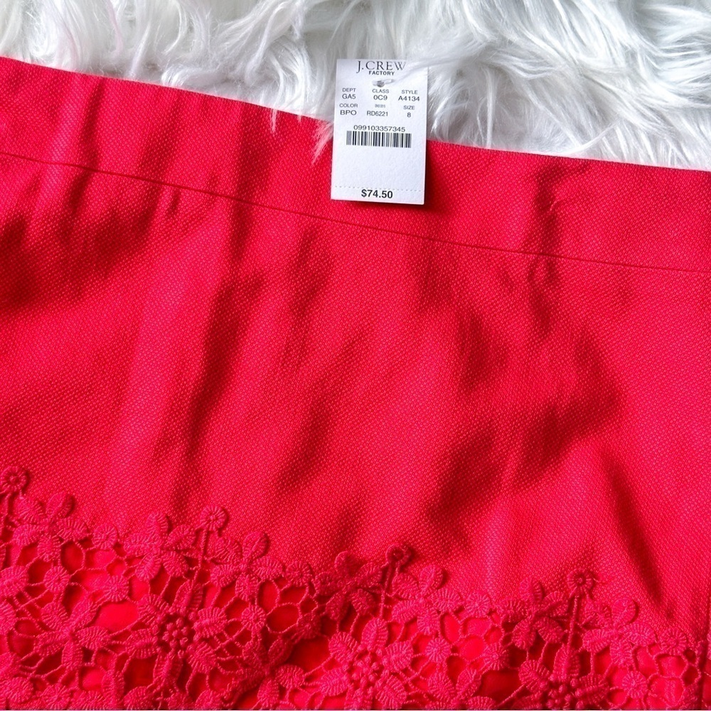 J Crew Crochet Lace Red Skirt - Picture 9 of 9